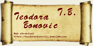 Teodora Bonović vizit kartica